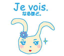 French stickers of cute bunnies. sticker #12952647