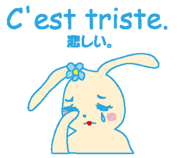 French stickers of cute bunnies. sticker #12952661