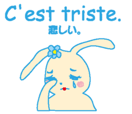 French stickers of cute bunnies. sticker #12952661