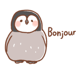 Penguin speaking French sticker #12954878