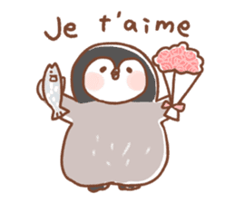 Penguin speaking French sticker #12954886