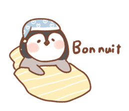 Penguin speaking French sticker #12954917