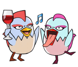 Chicken couple sticker #12957625