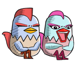 Chicken couple sticker #12957630