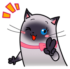 Siamese cats in love (N.3) by trikono sticker #12958241