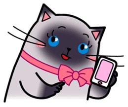 Siamese cats in love (N.3) by trikono sticker #12958243
