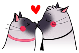 Siamese cats in love (N.3) by trikono sticker #12958245