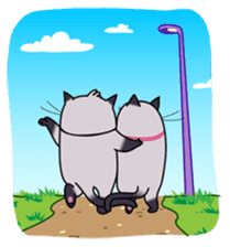 Siamese cats in love (N.3) by trikono sticker #12958246