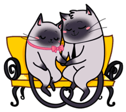 Siamese cats in love (N.3) by trikono sticker #12958247