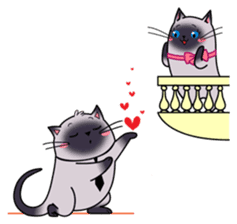 Siamese cats in love (N.3) by trikono sticker #12958248