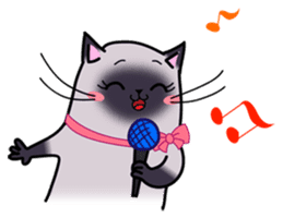 Siamese cats in love (N.3) by trikono sticker #12958249