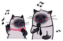 Siamese cats in love (N.3) by trikono sticker #12958250