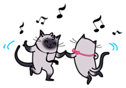 Siamese cats in love (N.3) by trikono sticker #12958251