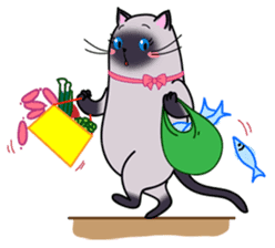 Siamese cats in love (N.3) by trikono sticker #12958255