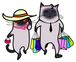 Siamese cats in love (N.3) by trikono sticker #12958256