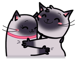 Siamese cats in love (N.3) by trikono sticker #12958261