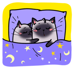 Siamese cats in love (N.3) by trikono sticker #12958263