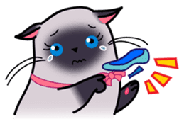 Siamese cats in love (N.3) by trikono sticker #12958273