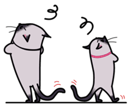 Siamese cats in love (N.3) by trikono sticker #12958275