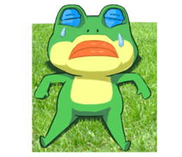 Green frog couple sticker #12959198