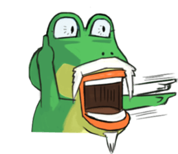 Green frog couple sticker #12959199