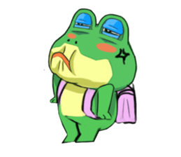 Green frog couple sticker #12959200