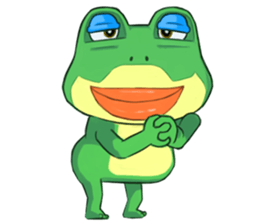 Green frog couple sticker #12959201