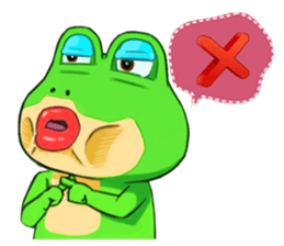 Green frog couple sticker #12959204