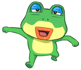 Green frog couple sticker #12959214