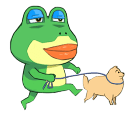 Green frog couple sticker #12959215