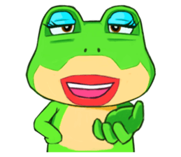 Green frog couple sticker #12959216