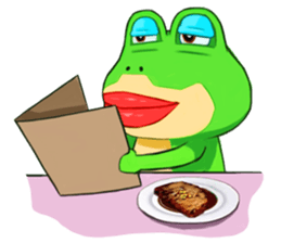 Green frog couple sticker #12959218