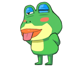 Green frog couple sticker #12959219