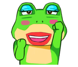 Green frog couple sticker #12959220