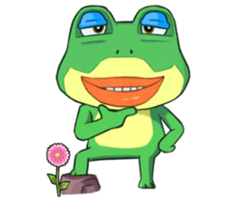 Green frog couple sticker #12959221