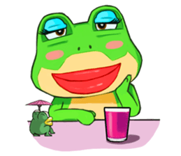 Green frog couple sticker #12959222