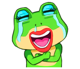 Green frog couple sticker #12959226