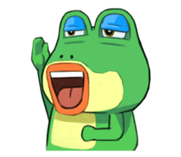 Green frog couple sticker #12959228