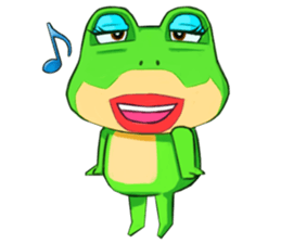 Green frog couple sticker #12959229