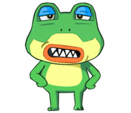 Green frog couple sticker #12959231