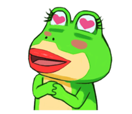 Green frog couple sticker #12959233