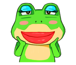 Green frog couple sticker #12959237