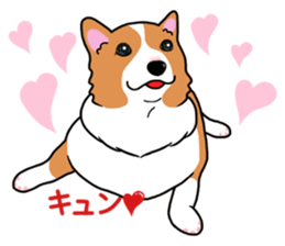 Pembroke Welsh Corgi and good friends sticker #12965533