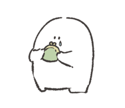 white and round something sticker #12968368