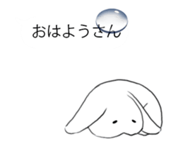Water drop on rabbit(Japanese Language) sticker #12972038