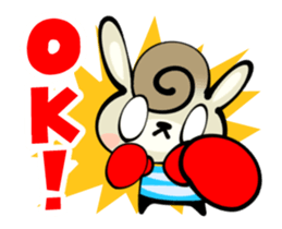 Curly Hair Rabbit Simple Messages sticker #12974683