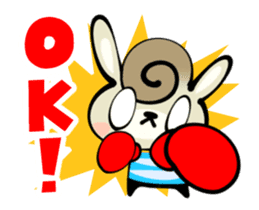 Curly Hair Rabbit Simple Messages sticker #12974683