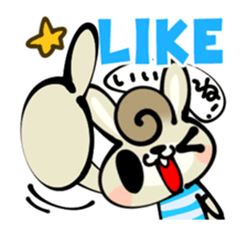 Curly Hair Rabbit Simple Messages sticker #12974684