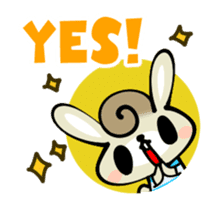 Curly Hair Rabbit Simple Messages sticker #12974685