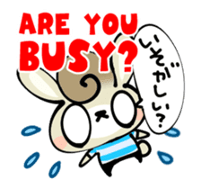 Curly Hair Rabbit Simple Messages sticker #12974686